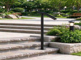 441LBS Capacity Single Post Handrail, Black Steel Railing for 1-2 Steps 06523592