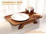 Couch Armrest Tray 3 in 1 Sofa Arm Tray Table with Swivel Cup Holder Phone Stand, Acacia 66183504