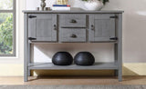 48'' Solid Wood Sideboard Console Table with 2 Drawers and Cabinets and Bottom Shelf, Retro Style W120270245
