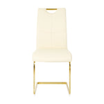 ZUN Modern PU dining chair Living room chair Upholstered chair, gold metal chair leg design, kitchen, W210P164983