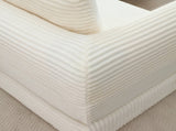 2-in-1 Folding Convertible Sofa Bed, Modern Corduroy Sleeper Couch with 2*pillows, Futon Modular W1117P415675