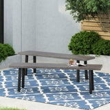 ZUN Pointe Aluminum and Steel Outdoor Dining Bench 69608.00GRYMP2
