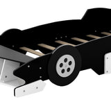 Twin Size Race Car-Shaped Platform Bed with Wheels,Black WF311965AAB
