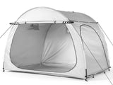 6.8x4.9FT Light Gray Arched Bicycle Storage Shed, 210D PU Silver Coated Oxford, Black Fiberglass Rod 88024507