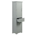 ZUN Tall Bathroom Storage Cabinet, Storage Cabinet with Two Different Size Drawers and Adjustable Shelf, 77184411