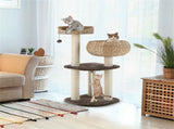 41 Inch Hand-Woven Water Hyacinth Cat Tree, 3 Sisal Scratching Posts Multi-Level Activity Center for 74500291