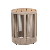 Outdoor Rattan rope & Acacia Wood Side Table - Patio Balcony Furniture for Garden, Yard, Balcony N770P298633B