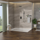 Dual Shower Head - 12 Inch Wall Mounted Square Shower System with Rough-in Valve, Oil Rubber Bronze W124381737