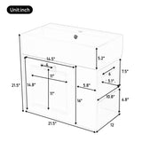 21.8 inch Bathroom Vanity with Sink, Wall Mounted Floating Cabinet, One big Drawer, Adjustable N759P292550B