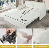 Convertible Pull Out Sofa Bed Queen Size, 3-in-1 Convertible Sleeper Couch with Thicked Cushions and W3163P269692