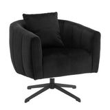 ZUN 360&deg; Swivel Accent Chair, Modern Velvet Fabric Living Room Armchair, Comfy Wide Upholstered with 65448848