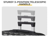 ABS Trolley Case 20in 24in 28in 3PCS Suitcase Set Vertical Striped Frosted Case Suitcase Black 70818180