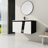 ZUN 36'' Floating Wall-Mounted Bathroom Vanity With Ceramic Basin & Soft-Close Cabinet Door 95194795