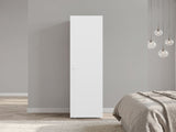 Kotlik 1 Door Wardrobe 67" H with Vertical Storage and Four Shelves, White B097P480460