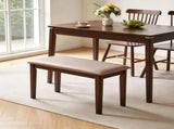 Wood Bench with Breathable Tech Fabric Cushion,Multi-Use Farmhouse Upholstered Stool for Bedroom & 97899770