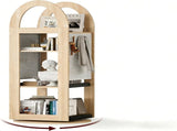 Rotating Bookshelf 4 Tier Small Corner Bookshelf for Small Spinning Bookcase with DIY PegBoard 41590521