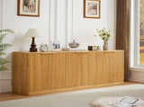 67-inch modern wavy sideboard, curved contour design storage cabinet, 6-door cabinet with storage W1162P339092