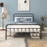 FULL Metal Platform Bed Frame with Headboard, Strong Slat Support, No Box Spring Needed,Easy W84034826