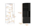 Wenzel 8-Bottle 2-Shelf Bar Cabinet Black Wengue B062P164342