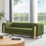Mirod Comfy 3-seat Sofa with Tufted Back and Arm, Modern Metal Legs for Living Room N760P241405C