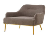 Modern Accent Chair Upholstered Armchair Single Sofa Chair with Curved Backrest and Gold Metal Legs N763P360684D