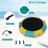 10 Feet Floating Water Trampoline - 330 lbs Capacity, Durable PVC/Oxford Cloth, with 500W Inflator & 39663320
