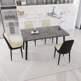 55.12-70.87" expandable rectangular dining table that can accommodate 4-6 people, equipped with 4 PU 10021617