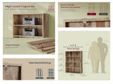 4-Tier Freestanding Bookcase with Open Shelving, Milk Mocha 50380631