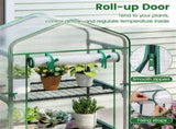 White 5-Tier Mini Greenhouse with PE Grid Cover, Tool-Free Assembly Portable Grow Tent for Indoor 08901361