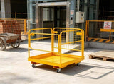Forklift Safety Cage 36x36 Inch, Folding Work Platform with Lockable Swivel Wheels, Drain Hole & 67022512