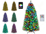 7.5ft Smart RGB Pencil Christmas Tree, 380 LED Lights with APP & Remote Control, 16M Colors Music 72296890