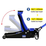 ZUN Hydraulic Low Profile and Steel Racing Floor Jack 3 Ton Capacity, with Dual Piston Quick 38087486