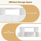 ON-TREND High Gloss TV Stand with LED Lights, Modern Sideboard with Large Storage Cabinet, Media N721P192849K