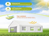 20x20 FT Party Tent with 2 Storage Bags & Removable Sidewalls, Outdoor Canopy Gazebo for Carport 09080861