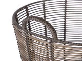 Extra Large Round Poly Rattan Decorative Storage Basket with Handles, 18.7 in x 16 in 66249194