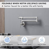Pot Filler,Wall Mount Commercial Pot Filler Faucet,304 SS Material Kitchen Folding Faucet,Coffee W1932P300381