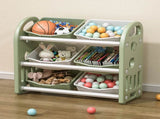 Kids Toy Organizer with 6 Bins, Multi-functional Nursery Organizer Kids Furniture Set Toy 70170864