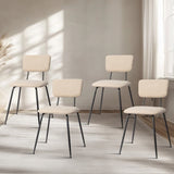 Set of 4 Modern Padded Dining Chairs for Kitchen Bar Office Chair, White 32595938