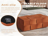 Ottoman Foot Rest Soft and Comfortable Ottoman Square Corduroy Woven Design Sofa Stool Brown W3851P453274