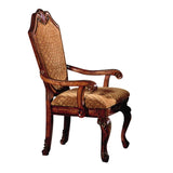 ZUN Beige and Cherry Arm Chairs with Arched Backrest B062P189082