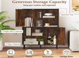 4-Tier Open Shelf Storage Cabinet with 2 Doors, 176 LBS Total Capacity for Entryway & Living 62237711