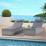 ZUN OUTDOOR SOFA PE RATTAN FURNITURE DECK CHAIR GRAY RATTAN W874P146992