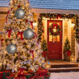 4PCS Set 4.7" Christmas Ball Ornaments Glass Hanging Decorations for Holiday Tree Party Decor 94323485