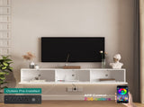 Floating TV Stand Wall Mounted with 16 Color LEDs,69" Modern TV Stand, Floating TV Cabinet W1321P292557