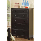 Contemporary Black Finish 1pc Chest of Drawers Plywood Pine Veneer Bedroom Furniture 5 drawers Tall HS00F4237-ID-AHD