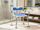 Adjustable Height Padded Shower Chair with Arms And Back Anti-slip Bath Seat for Seniors And 35514672