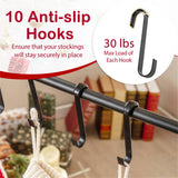 46" Christmas Stocking Holder Stand - 10 Removable Hooks6 Toppers, 300lbs Capacity, 4 Casters 35738703