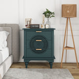 Hollow-Carved 3 Drawer Dresser Storage Chest with Metal Handles For Living Room Bedroom W688P145776