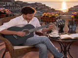 38 Inch Acoustic Guitar for Beginners, JF Body Shape, Basswood Folk Guitar in Matte Black, 6-String 06386937