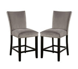 Attractive Set of 2pc Counter Height Chairs Dining Room Furniture Gray Flannelette Seat Nailhead B011P246278